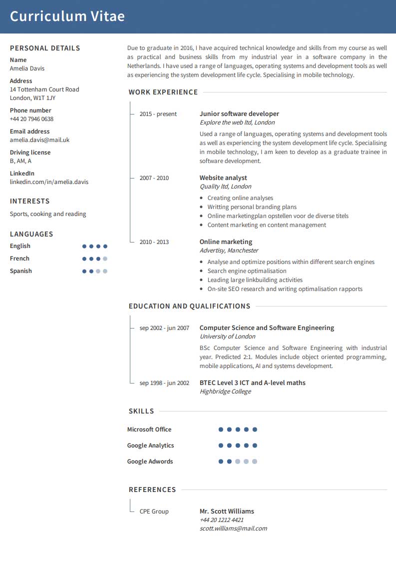 Exemple de CV-uri gratuite Exemple de CV-uri gratuite