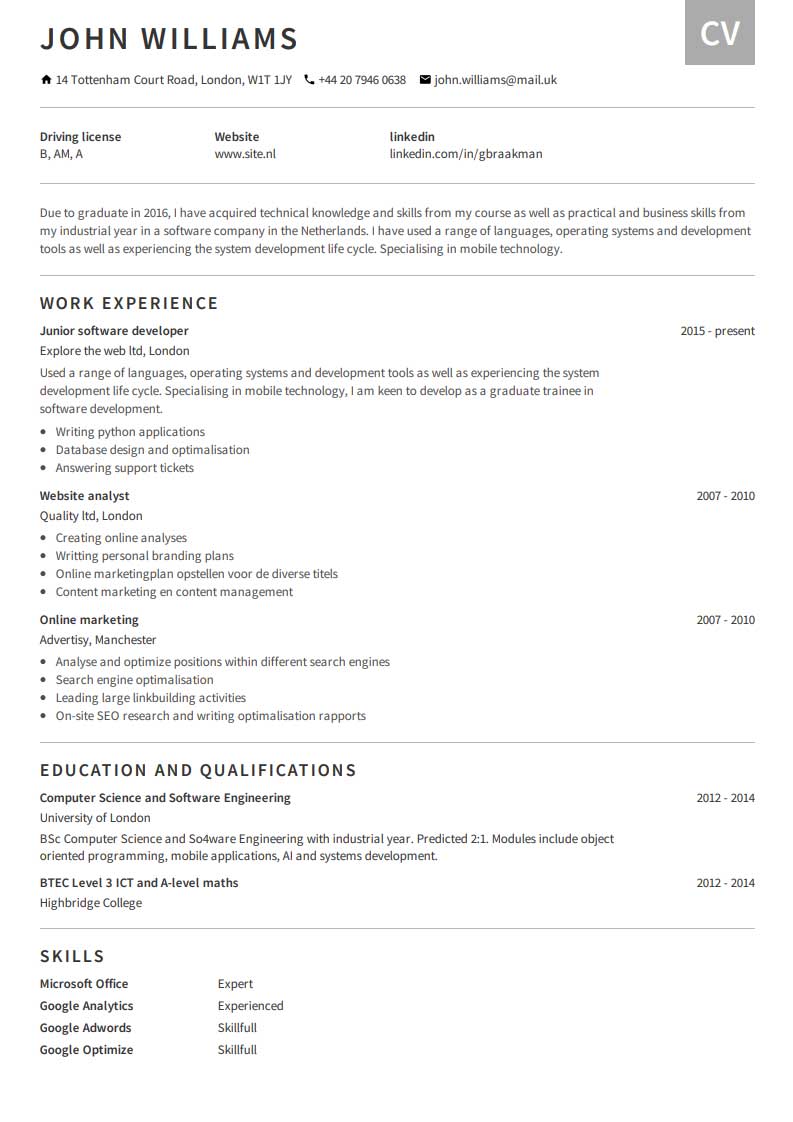 Exemple de CV-uri gratuite Exemple de CV-uri gratuite