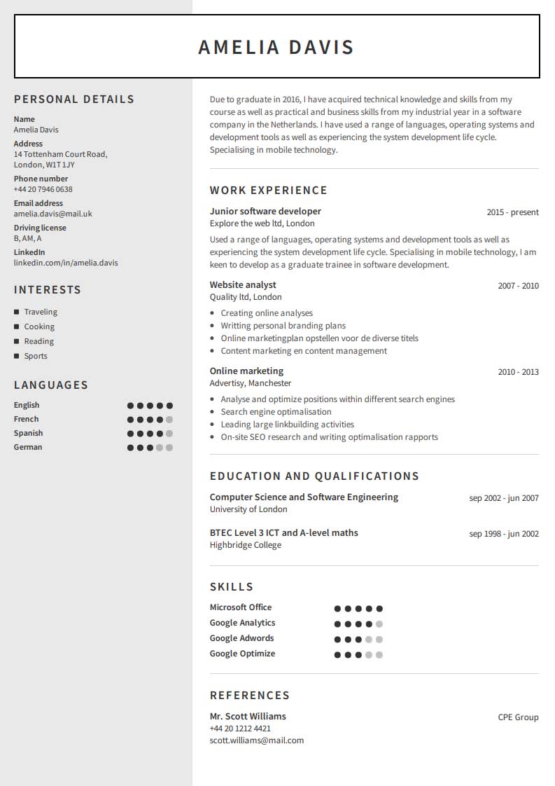 Exemple de CV-uri gratuite Exemple de CV-uri gratuite