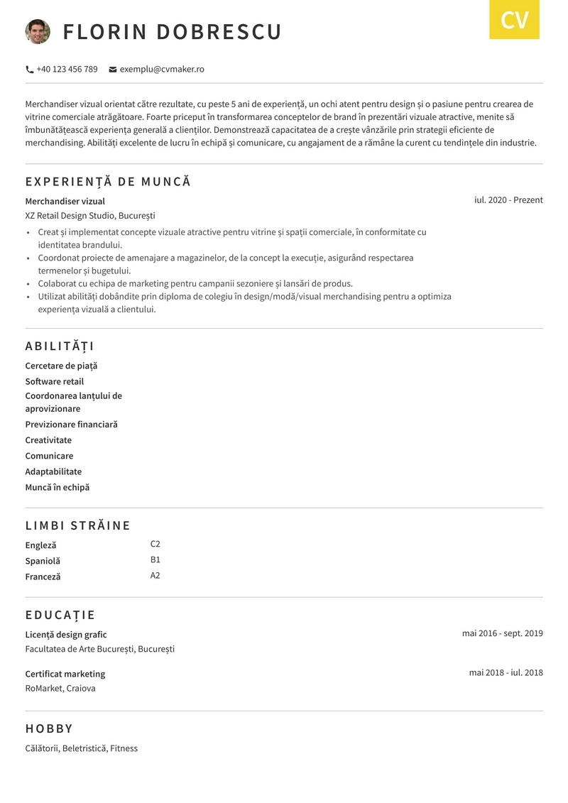 CV merchandiser