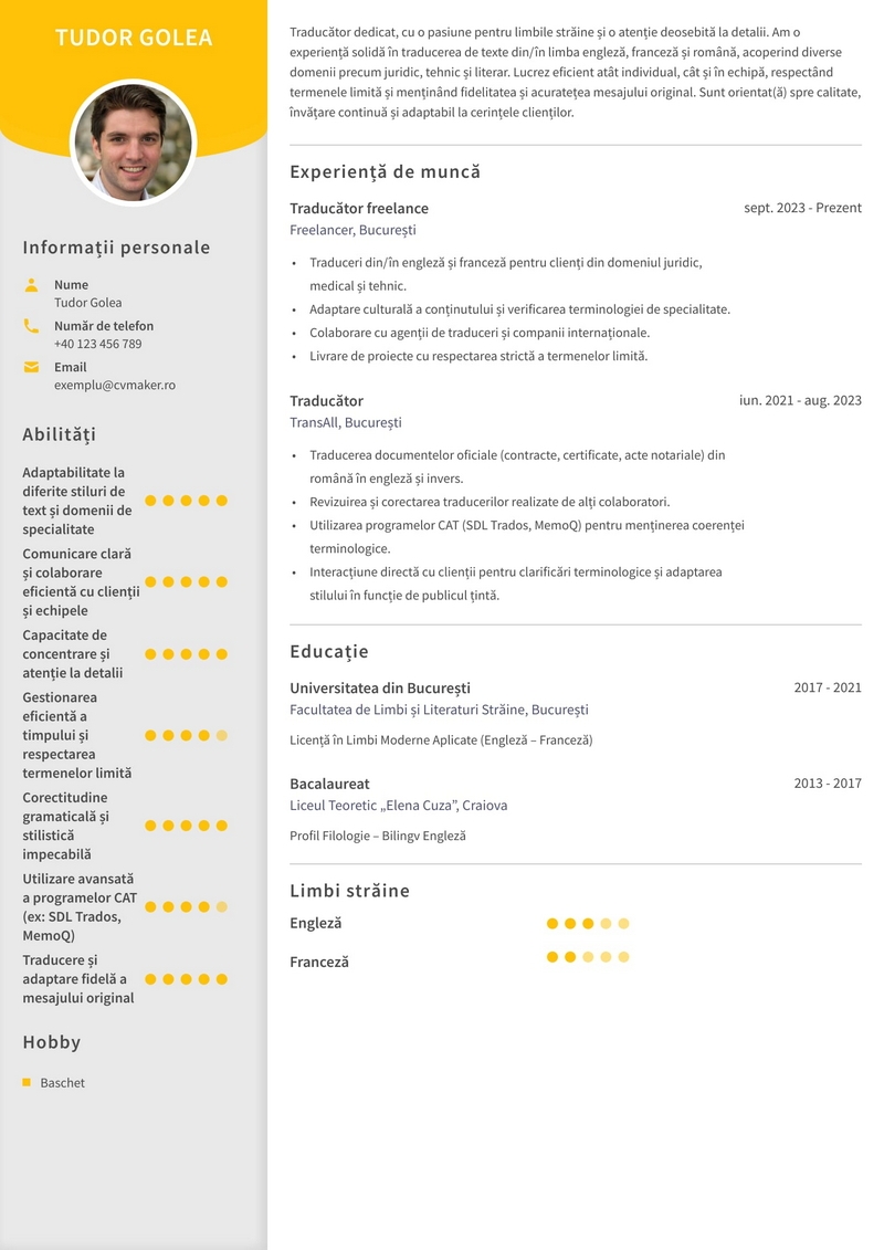 CV traducator